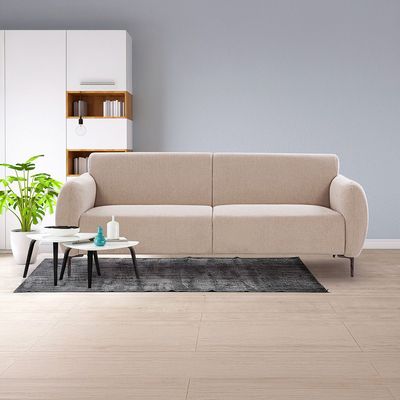 Waver 3-Seater Fabric Sofa - Taupe Beige - With 2-Year Warranty