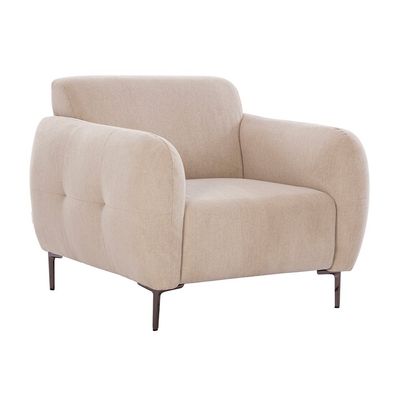 Waver 1-Seater Fabric Sofa - Taupe Beige - With 2-Year Warranty