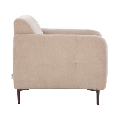 Waver 1-Seater Fabric Sofa - Taupe Beige - With 2-Year Warranty