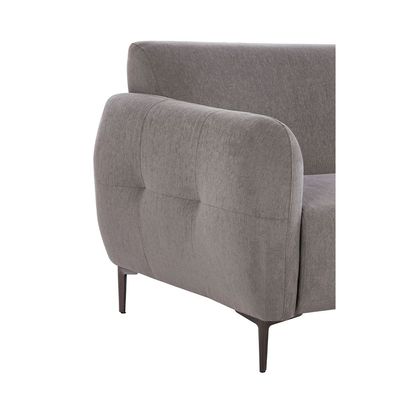 Waver 3-Seater Fabric Sofa - Silver Grey - With 2-Year Warranty