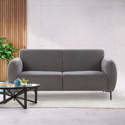 Waver 2-Seater Fabric Sofa - Silver Grey - With 2-Year Warranty