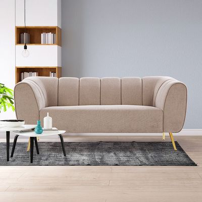 Milner 2-Seater Fabric Sofa - Muted Beige - With 2-Year Warranty
