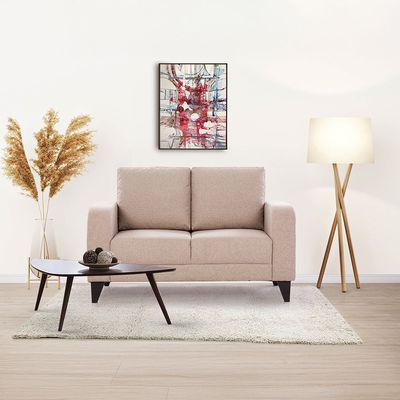 London 2 Seater Fabric Sofa - Warm Beige