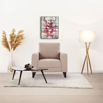London 1 Seater Fabric Sofa - Warm Beige