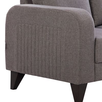 London 6-Seater Fabric Sofa Set - Ash Grey - With 2-Year Warranty