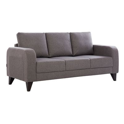 London 3-Seater Fabric Sofa - Ash Grey - With 2-Year Warranty