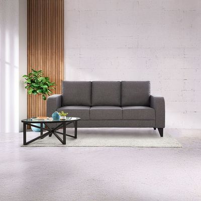 London 3-Seater Fabric Sofa - Ash Grey - With 2-Year Warranty