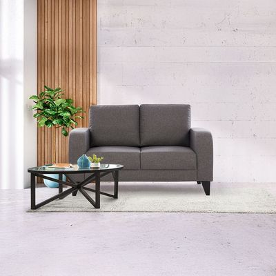 London 2-Seater Fabric Sofa - Ash Grey - With 2-Year Warranty