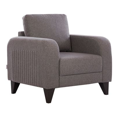 London 1-Seater Fabric Sofa - Ash Grey - With 2-Year Warranty