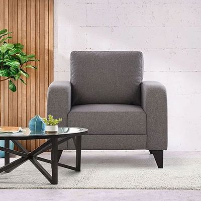 London 1-Seater Fabric Sofa - Ash Grey - With 2-Year Warranty
