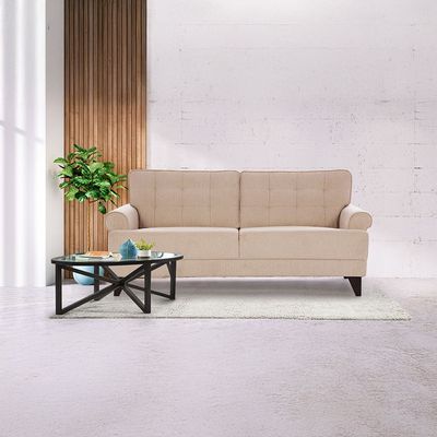 Bradley 3 Seater Fabric Sofa - Ecru