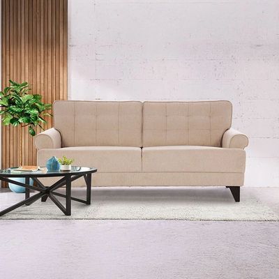 Bradley 3 Seater Fabric Sofa - Ecru