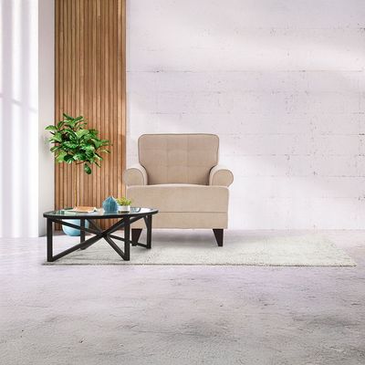 Bradley 1 Seater Fabric Sofa - Ecru