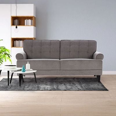 Bradley 3-Seater Fabric Sofa - Onyx Grey - With 2-Year Warranty