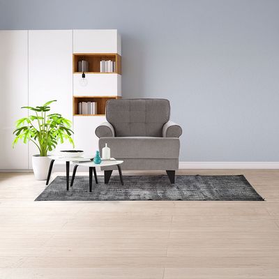 Bradley 1-Seater Fabric Sofa - Onyx Grey - With 2-Year Warranty