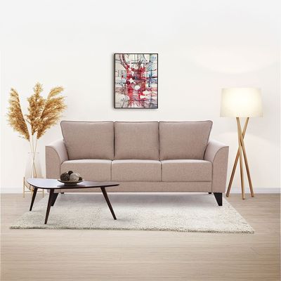 Polo 3-Seater Fabric Sofa - Classic Beige - With 2-Year Warranty