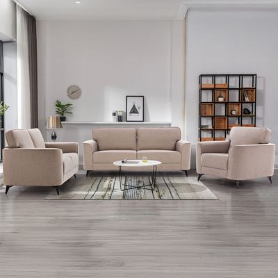 Field 6-Seater Fabric Sofa Set - Beige - With 2-Year Warranty