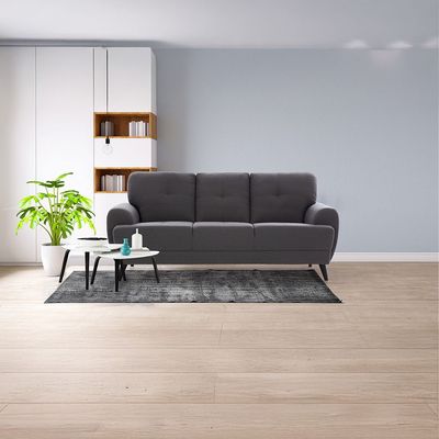 Lina 3 Seater Fabric Sofa - Grey