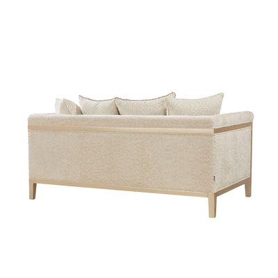 Azalea 2 Seater Fabric Sofa-Beige/Champagne Gold