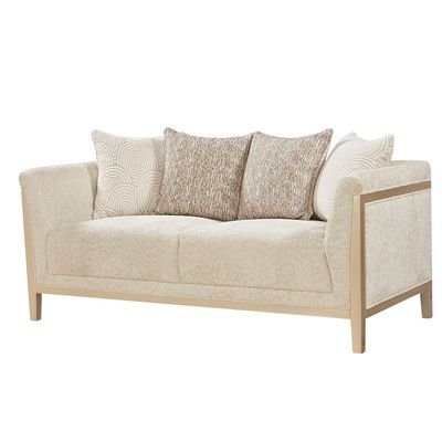 Azalea 2 Seater Fabric Sofa-Beige/Champagne Gold