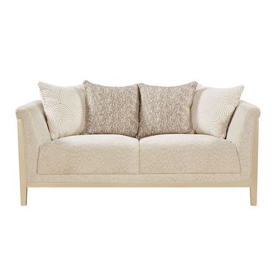 Azalea 2 Seater Fabric Sofa - Beige/Champagne Gold
