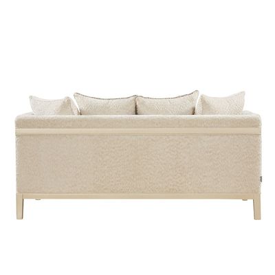 Azalea 2 Seater Fabric Sofa - Beige/Champagne Gold