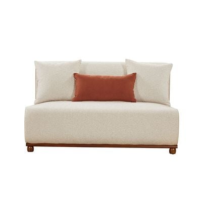 Kumo Sectional  Corner Fabric  Sofa - Beige/Cherry