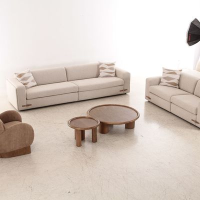 Nordomi 3 Seater Fabric Sofa - Beige