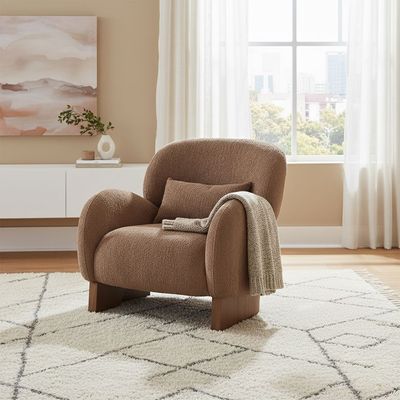 Nordomi  1 Seater Fabric Sofa - Brown