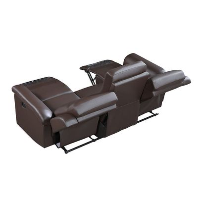 Nato 3+2+1 Seater Half Leather Recliner Set - Brown
