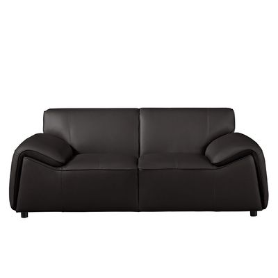 Tokishi 2 Seater Full Leather Sofa - Black