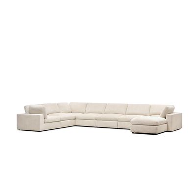 Neithan Corner Wedge Fabric Sofa-Beige