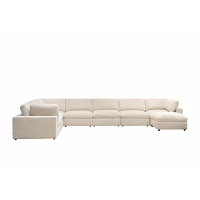 Neithan Corner Wedge Fabric Sofa-Beige