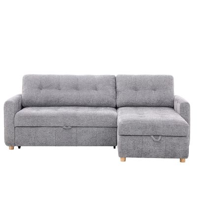 Jaizell Reversible Fabric Corner Sofa Bed With Storage - Grey