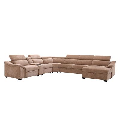 Icon Sectional Corner Fabric  Sofa With  Wireless Charger - Mocha