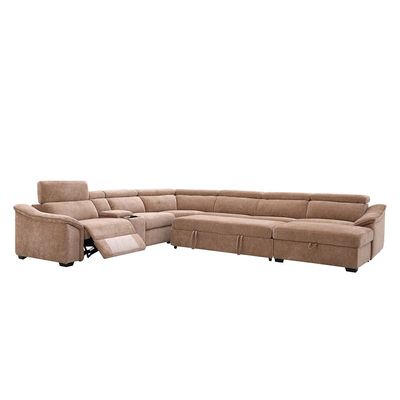 Icon Sectional Corner Fabric  Sofa With  Wireless Charger - Mocha