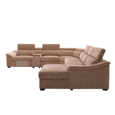 Icon Sectional Corner Fabric  Sofa With  Wireless Charger - Mocha