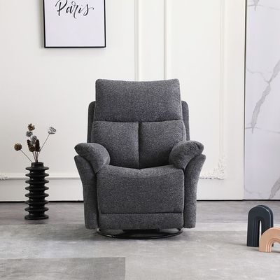 Ezmir Manual Fabric Recliner W/ Glider + Swivel -Grey