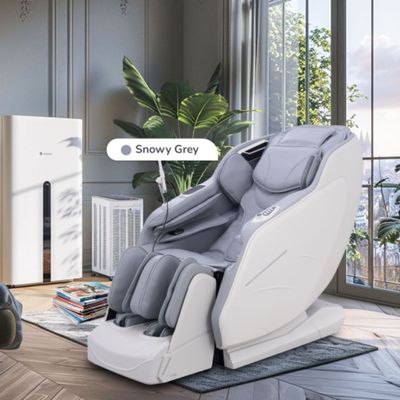 Averest Massage Chair 18 Auto Modes In 4D Mechanism W/Health Detection ; Ai Voice Smart Led Controller And Wireless Charger-Snowy Grey