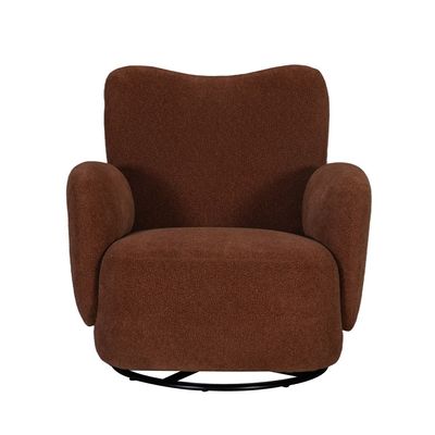 Grizel 1 Seater Fabric Swivel Chair - Brown
