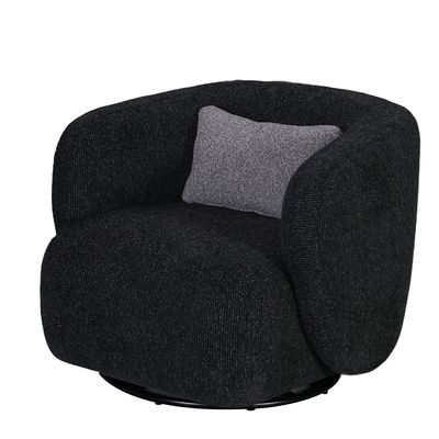 Lucio 1 Seater Fabric Swivel Chair - Black