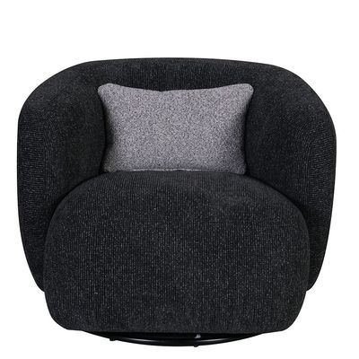 Lucio 1 Seater Fabric Swivel Chair - Black
