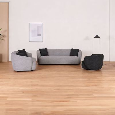 Lucio 3+2+1 Seater Fabric Sofa Set - Grey