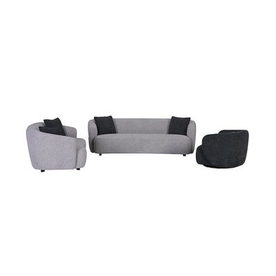 Lucio 3 Seater Fabric Sofa - Grey