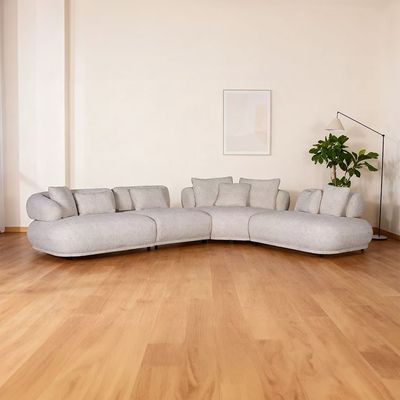 Nelo Sectional Corner Fabric Sofa - Beige