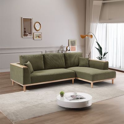 Orson Fabric Right Corner Sofa - Olive
