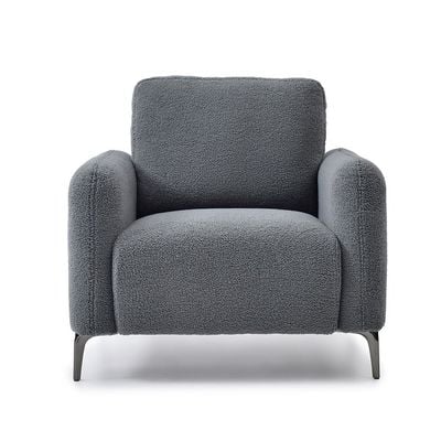 Younes 1 Seater Fabric Sofa - Grey