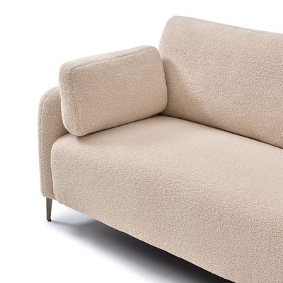 Younes 3 Seater Fabric Sofa - Beige