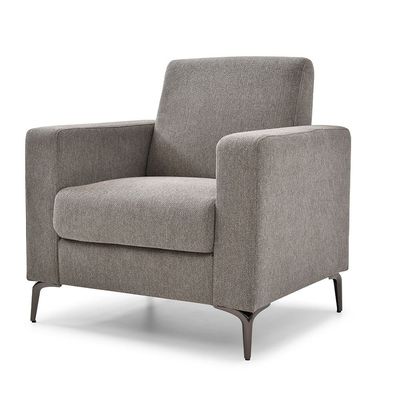 Theodora 3+2+1 Fabric Sofa Set W/Side Pocket & USB Port- Dark Grey