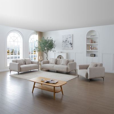 	Tanner 3+2+1 Fabric Sofa Set- Beige
